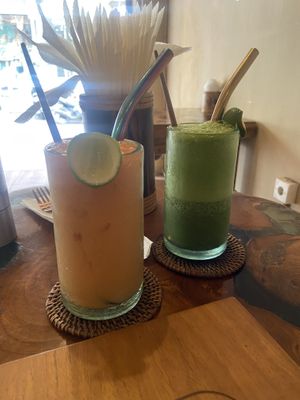 Nice fresh juices  at Atman Nourish Kafe in Ubud