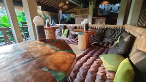 Seating at Atman Nourish Kafe in Ubud