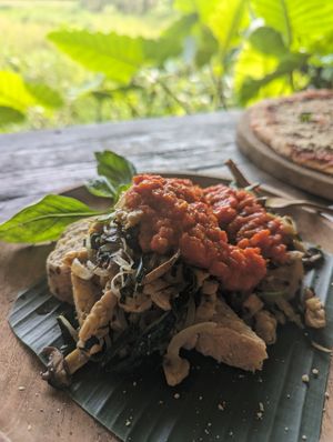 Scramble tempeh at Atman Nourish Kafe in Ubud