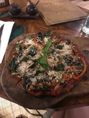 Vegan GF Pizza at Atman Nourish Kafe in Ubud