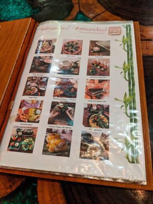 Menu page for Atman Nourish Kafe (Dec-2019) at Atman Nourish Kafe in Ubud