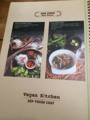 Menu at Vegan Kitchen in Ho Chi Minh City
