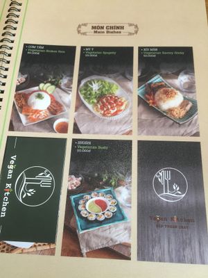 Menu at Vegan Kitchen in Ho Chi Minh City