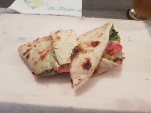 Falafel wrap with tartar sauce at Hajde in Budva