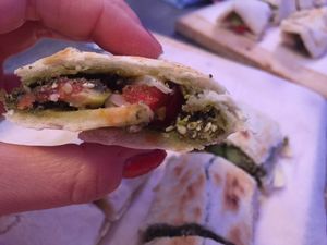 Zataar and veggie wrap at Hajde in Budva