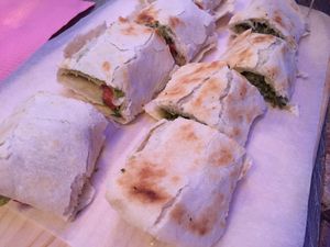 Selection of vegan wraps at Hajde in Budva