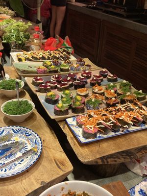 Sunday sushi  at Wonderland Healing Center Vegan Buffet in Koh Phangan