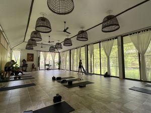 One of the yoga studios   at Wonderland Healing Center Vegan Buffet in Koh Phangan
