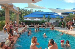 Wonderland healing center pool at Wonderland Healing Center Vegan Buffet in Koh Phangan