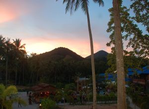 Wonderland at Dusk at Wonderland Healing Center Vegan Buffet in Koh Phangan