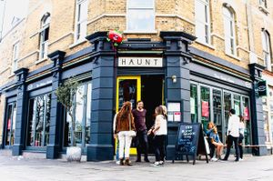Our entrance at Haunt in North London
