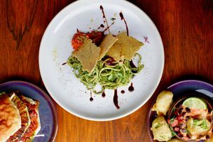 Raw courgetti, Deep fried guacamole and Haunt Jack  at Haunt in North London