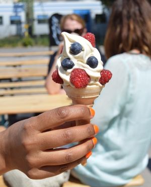Vegan Soft Serve Ice Cream  at Vegan Soul Train's - Bumble Vee - Food Wagon in Stockholm