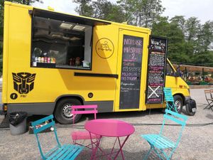 Look out for the yellow truck at Vegan Soul Train's - Bumble Vee - Food Wagon in Stockholm