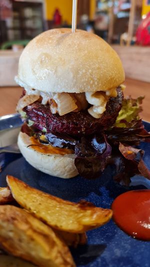 Burgers made from Scratch with no preservatives! Struggle to find a better tasting vegan burger anywhere!  #Veganuary at Barefood Bangkok in Bangkok