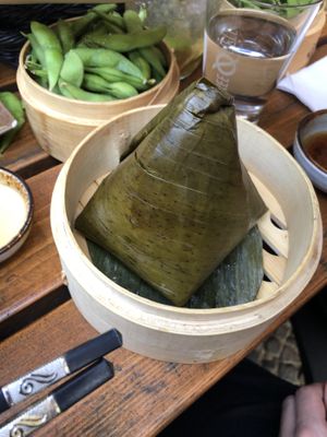Pictured is the triangle dumpling   at Chay Long in Berlin