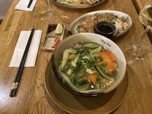 Pho and vegan duck.  at Chay Long in Berlin