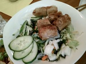 Noodles with spring rolls at Chay Long in Berlin