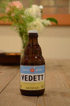 White beer at Oso-zai Cafe Vegebon in Tokyo