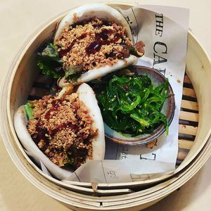 Bao de seitán at Mapa Verde in San Sebastian