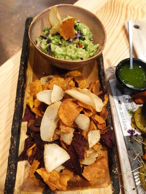 Potatoes with guacamole at Mapa Verde in San Sebastian