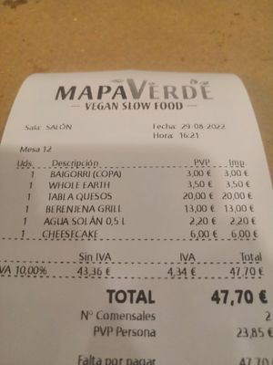 Cuenta at Mapa Verde in San Sebastian