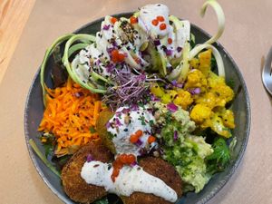 Felafel bowl  at Mapa Verde in San Sebastian