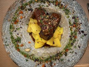 Asado de jackfruit con 🥔   at Mapa Verde in San Sebastian