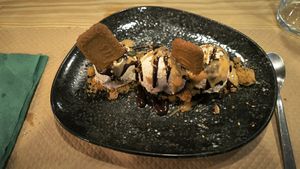 Mousse de galleta at Mapa Verde in San Sebastian