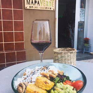 Vegan bowl  at Mapa Verde in San Sebastian