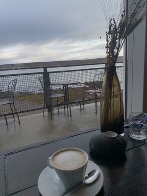 Vegan Cappuccino   at Sjavarborg Restaurant in Hvammstangi