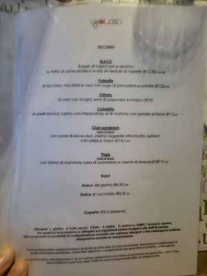 Menù at VgOloso in Venice