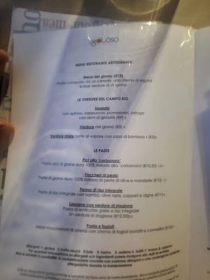 Menù at VgOloso in Venice