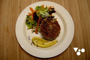 Black bean vegan burger at VgOloso in Venice