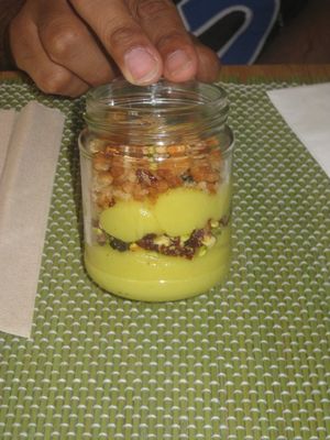 Coconut blueberry crumble at VgOloso in Venice