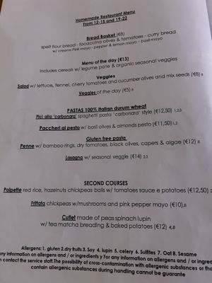 Menu  at VgOloso in Venice