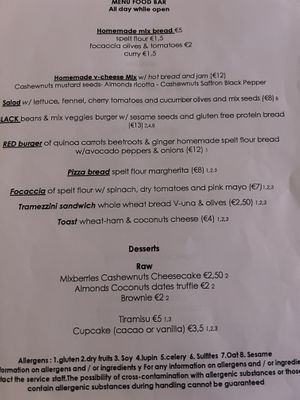 Menu  at VgOloso in Venice