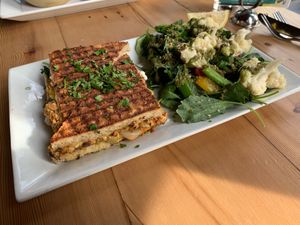 Salad and sandwich?salad has broccolini and cauliflower with pesto at The Couch Tomato  in Manayunk