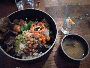 vegan lunch  at Off-Grid Cafe - Physical in Sapporo