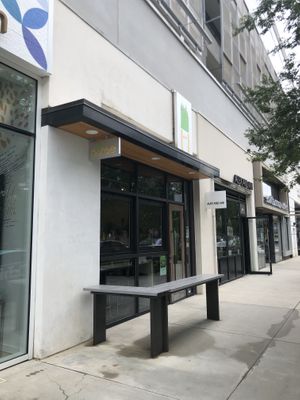 Seating outside the cafe.  at Puree Juice Bar in Fairfax