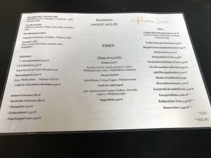 Menu  at Rosenberg in Potsdam