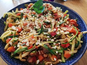 Zucchini noodles with volognese at Rosenberg in Potsdam