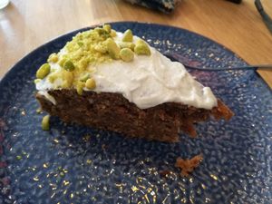 Carrot cake with cashew frosting at Rosenberg in Potsdam
