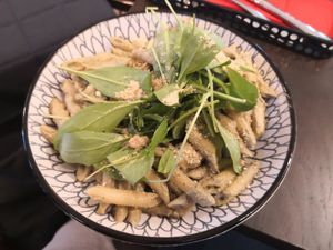 Penne mit Basilikumpesto at Rosenberg in Potsdam