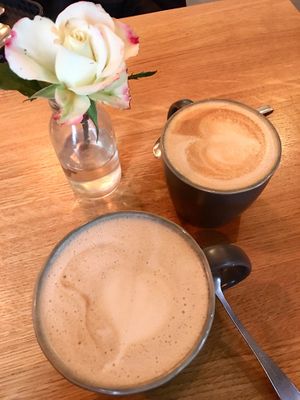soy chai latte and soy cappuccino  at Rosenberg in Potsdam