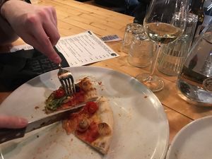 Veganissimo pizza slice at Sitko Pizza & Bar in Tampere