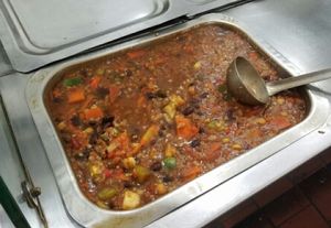 Vegan chile at La Esquina de las Flores in Buenos Aires