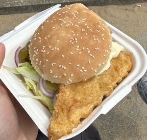 Tofish burger  at Shakey Shakey in Ramsgate