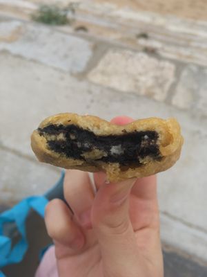 Battered oreos!!!! Seriously good and affordable at Shakey Shakey in Ramsgate