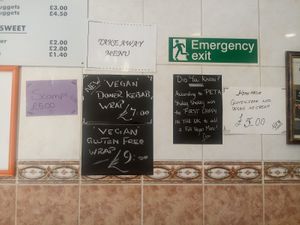 What a massive vegan choice..very tasty. Friendly staff..love it..will be coming back..omg battered Oreos! at Shakey Shakey in Ramsgate